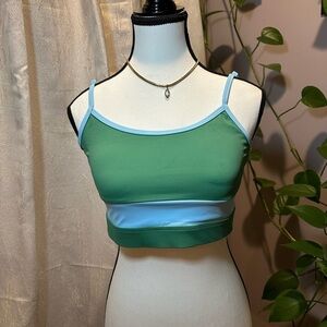 Wilo-Size L-Green and Blue Women's Athletic Sport Bra